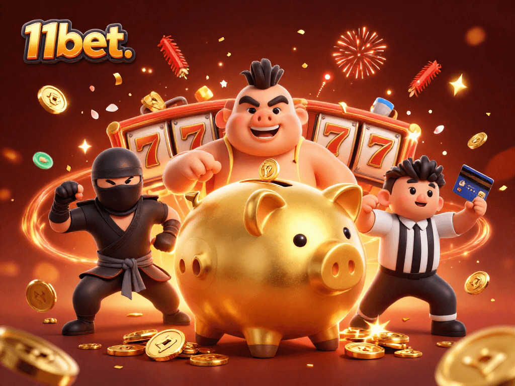Experience the thrill of 11bet. as a golden piggy bank sumo wrestler unleashes a cascade of coins!