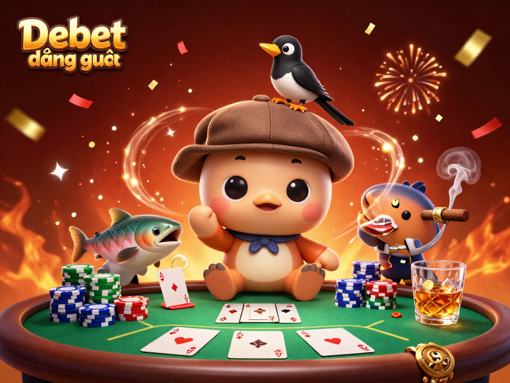 Spin the wheel of fun at Debet đăng nhập with Nessie and friends enjoying a vibrant casino scene.