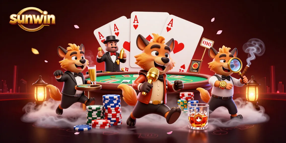 Experience laughter and gaming at sunwin casino with hyenas in a lively comedy club scene.