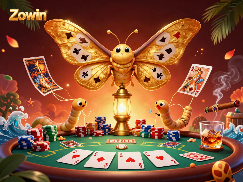 Engage in thrilling gaming action with Zowin's captivating card scene and vibrant casino elements.