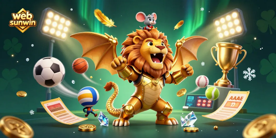 Experience thrilling gameplay at web sunwin with a vibrant 3D casino illustration showcasing dynamic sports elements.