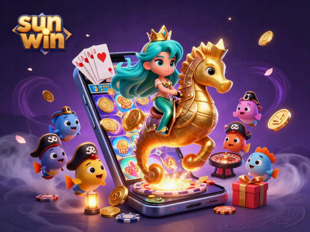 Spin to win at sun win with engaging 3D casino games in a vibrant underwater scene.