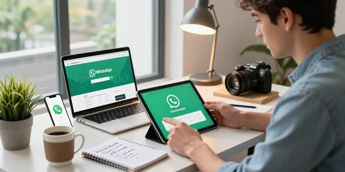 WhatsApp下載 application displayed on smartphone in a modern workspace, showcasing user-friendly technology.