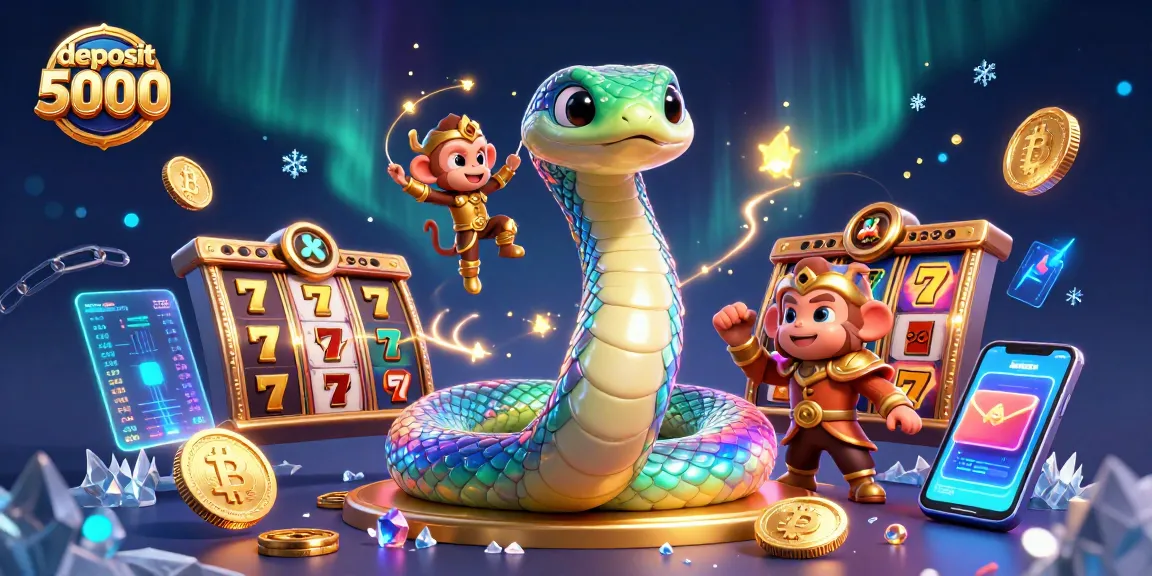 Engage with the thrill of deposit 5000 slots featuring vibrant characters and dynamic game elements in a dazzling casino setting.