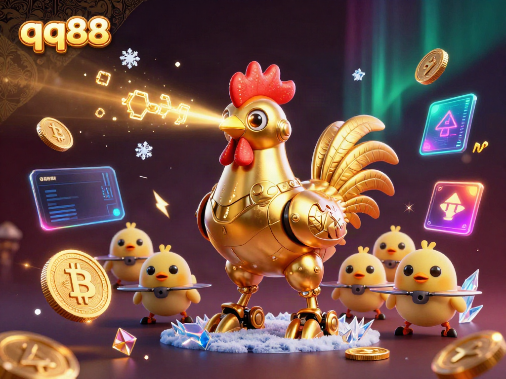 Experience thrilling gaming action with the vibrant and dynamic qq88 casino robot scene, showcasing futuristic elements.