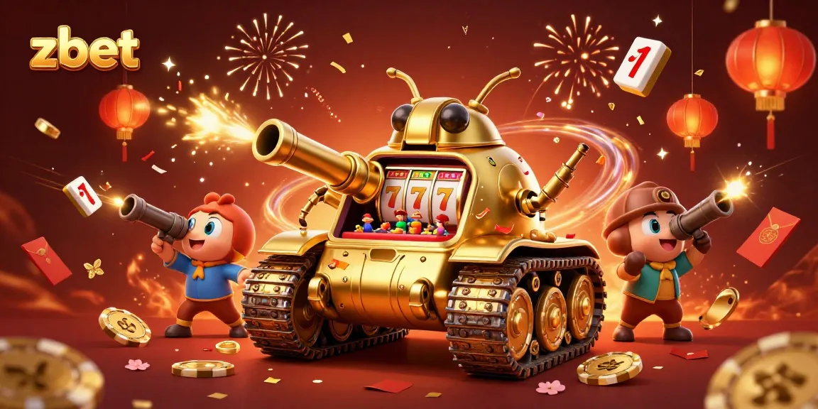 Experience zbet's vibrant casino adventure with a golden beetle tank and dynamic slot elements.