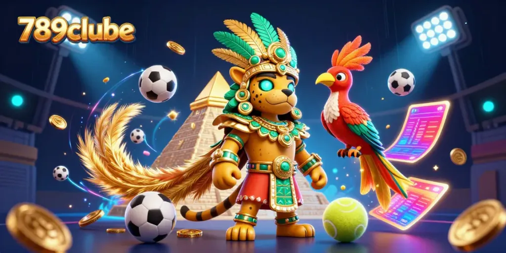 Experience the excitement at 789clube with vibrant casino-themed 3D characters and dynamic sports elements.