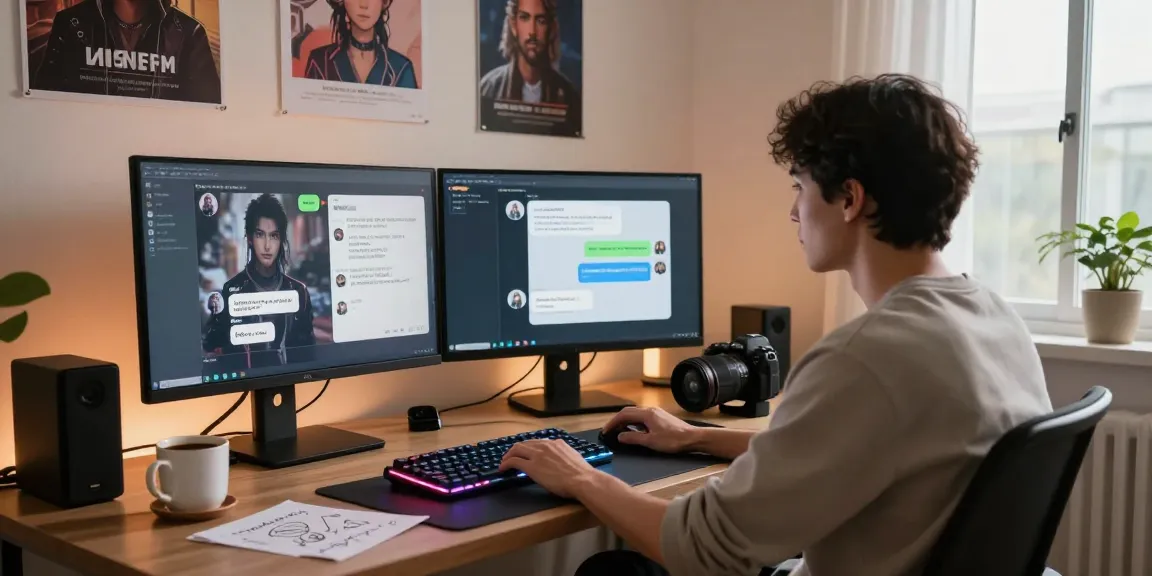 Engaging scene of ai chat nsfw interactions on a sleek computer setup, highlighting user experience and creativity.