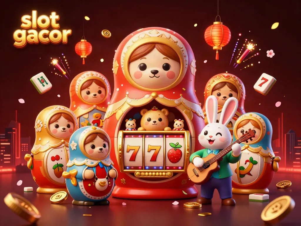 Engage with thrilling gameplay in this slot gacor scene showcasing vibrant casino elements and joyful characters.