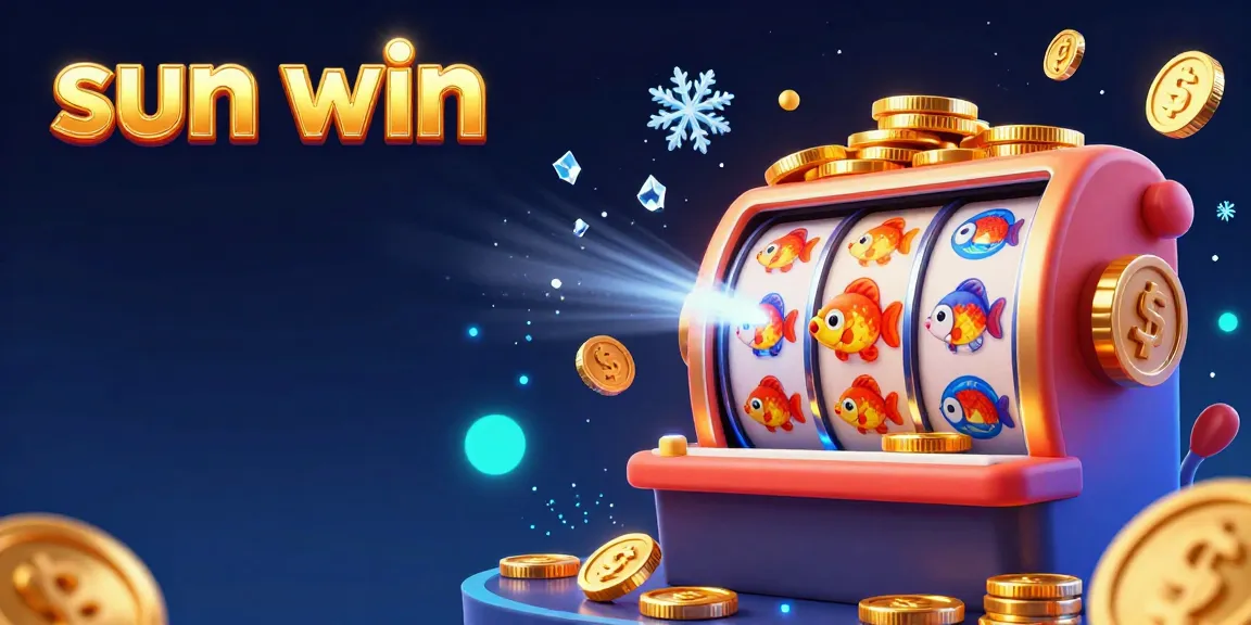 Experience thrilling fun with sun win in this vibrant casino scene filled with lively gaming elements.