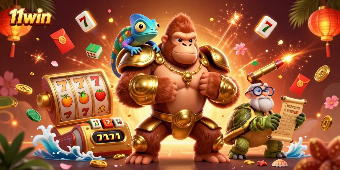 Experience thrilling gameplay with 11win's vibrant casino adventure featuring a golden gorilla and dynamic game elements.