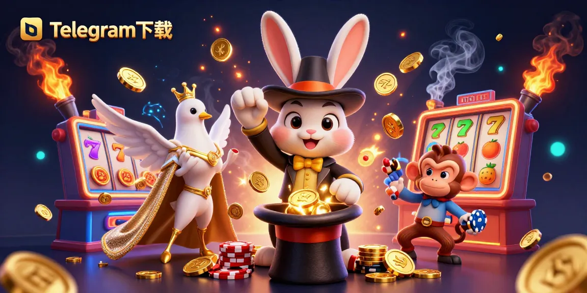 体验刺激的赌场动作，Telegram下载以生动的游戏场景展现魔术兔、鸽子和猴子的精彩表演。