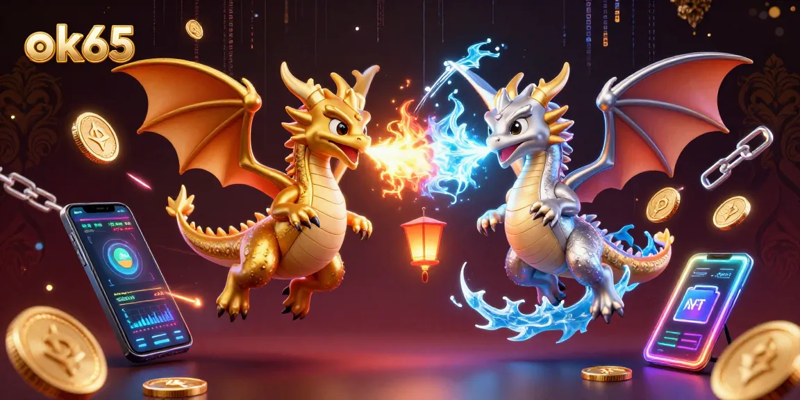 Engage with the thrilling ok65 casino experience featuring majestic dragons and crypto elements.