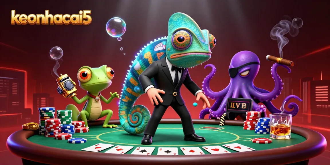 Engage in strategic gameplay with keonhacai5 in a vibrant 3D casino scene.